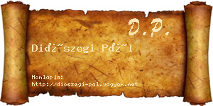 Diószegi Pál névjegykártya